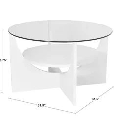 Black Round Glass Coffee Table