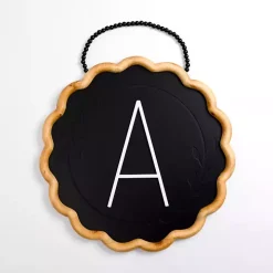 Black Scalloped Monogram A Wall Plaque