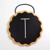 Black Scalloped Monogram T Wall Plaque