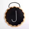 Black Scalloped Monogram J Wall Plaque