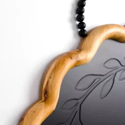 Black Scalloped Monogram W Wall Plaque