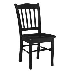 Black Shaker Wood Dining Chairs, Set of 2