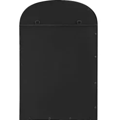 Black Simple Round Top Wall Mirror