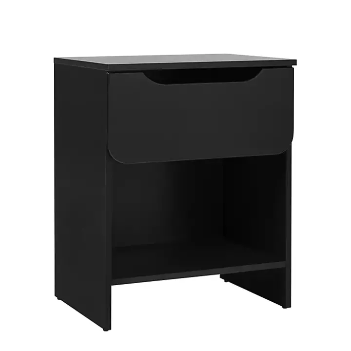 Black Stanley Single Drawer Nightstand