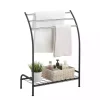 Black Steel 3-Bar Standing Towel Rack