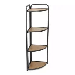 Black 4-Tier Foldable Corner Shelf