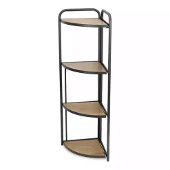 Black 4-Tier Foldable Corner Shelf