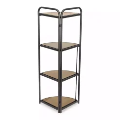 Black 4-Tier Foldable Corner Shelf