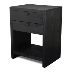 Black Vivara 2-Drawer Nightstand