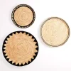 Black Water Hyacinth Basket Wall Plaques, Set of 3