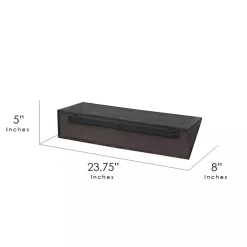 Black Wedge Wood Small Floating Shelf