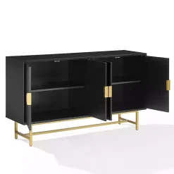 Black Wood & Gold Metal Sideboard
