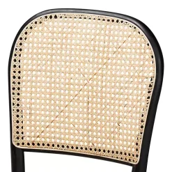 Black Wood & Rattan Bree Dining Chairs, Set of 2