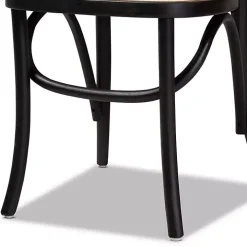 Black Wood & Rattan Bree Dining Chairs, Set of 2