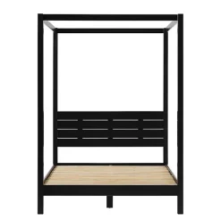 Black Wood Canopy Full Bed