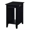 Black Wood Charging Open Accent Table