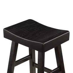 Black Wood Counter Stools, Set of 2