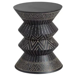 Black Wood Curved Edge Accent Table