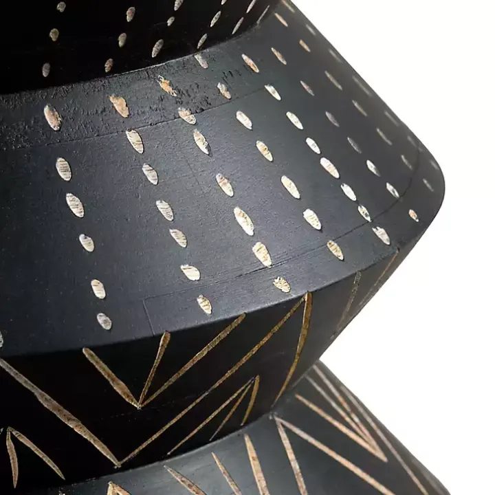 Black Wood Curved Edge Accent Table