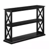 Black Wood Double X Sides Console Table