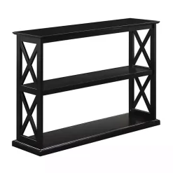 Black Wood Double X Sides Console Table