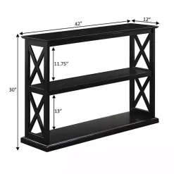 Black Wood Double X Sides Console Table