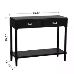 Black Wood 2-Drawer Layla Console Table