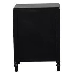 Black Wood 3-Drawer Layla Nightstand