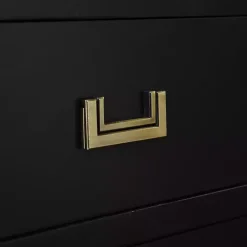 Black Wood 3-Drawer Layla Nightstand