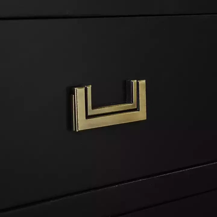 Black Wood 3-Drawer Layla Nightstand