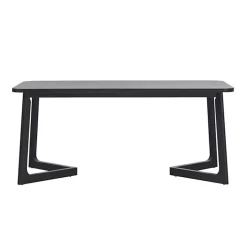 Black Wood Geometric Legs Dining Table