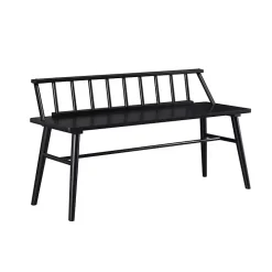 Black Wood Low Back Spindle Bench