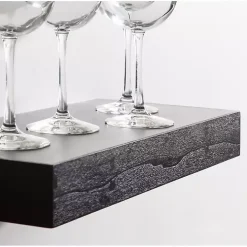 Black Wood 2-pc. Floating Shelves, 18 in.