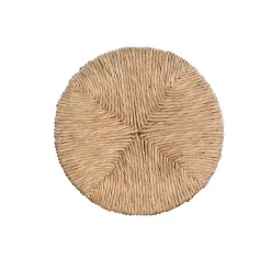 Black Wood Seagrass Seat Swivel Counter Stool