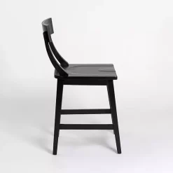 Black Wood T-Back Counter Stool