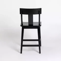 Black Wood T-Back Counter Stool