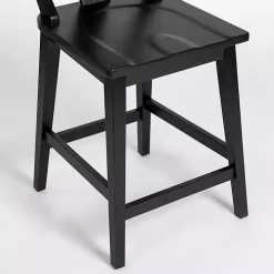 Black Wood T-Back Counter Stool