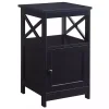 Black Wood X Sides Storage Accent Table