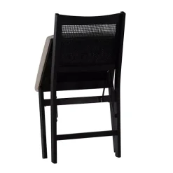 Black Woven Cane Foldable Dining Chair