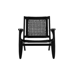 Black Woven Rope Accent Chair