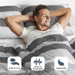 Blake Gray Stripe 2-pc. Twin/Twin XL Comforter Set