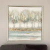 Blue Abstract Trees Framed Canvas Art Print