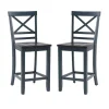 Blue and Gray Wood Aliza Counter Stools, Set of 2