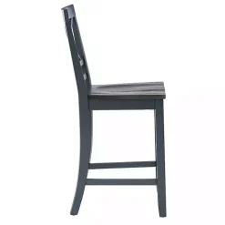 Blue and Gray Wood Aliza Counter Stools, Set of 2
