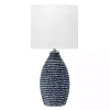 Blue and White Ceramic Faux Rope Table Lamp