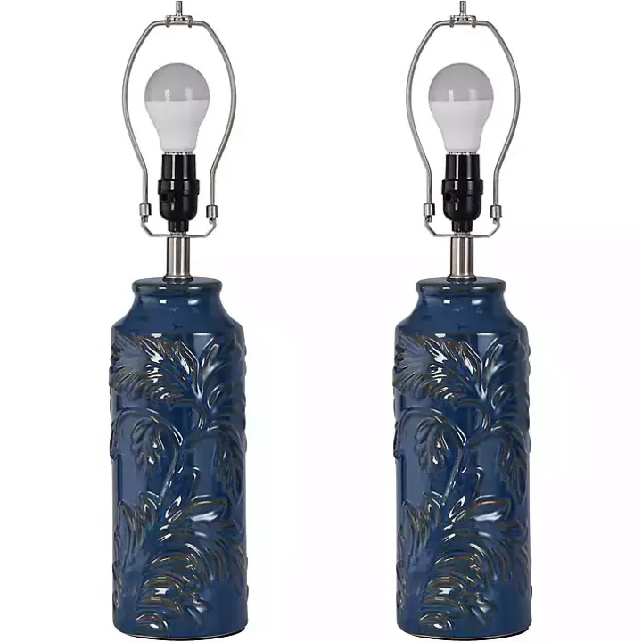 Blue Botanical Mayfield Table Lamps, Set of 2