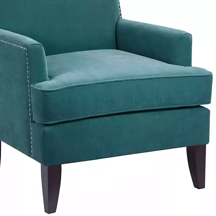 Blue Carlton Accent Chair with Nailhead Trim