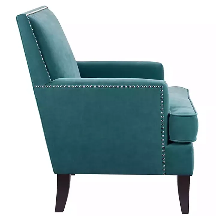 Blue Carlton Accent Chair with Nailhead Trim