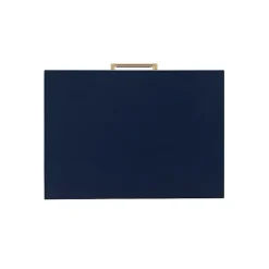 Blue 2-Drawer Nightstand with Gold Hardware