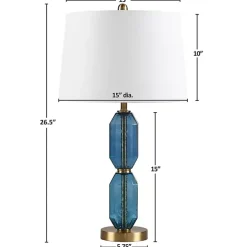 Blue Faceted Glass Table Lamp